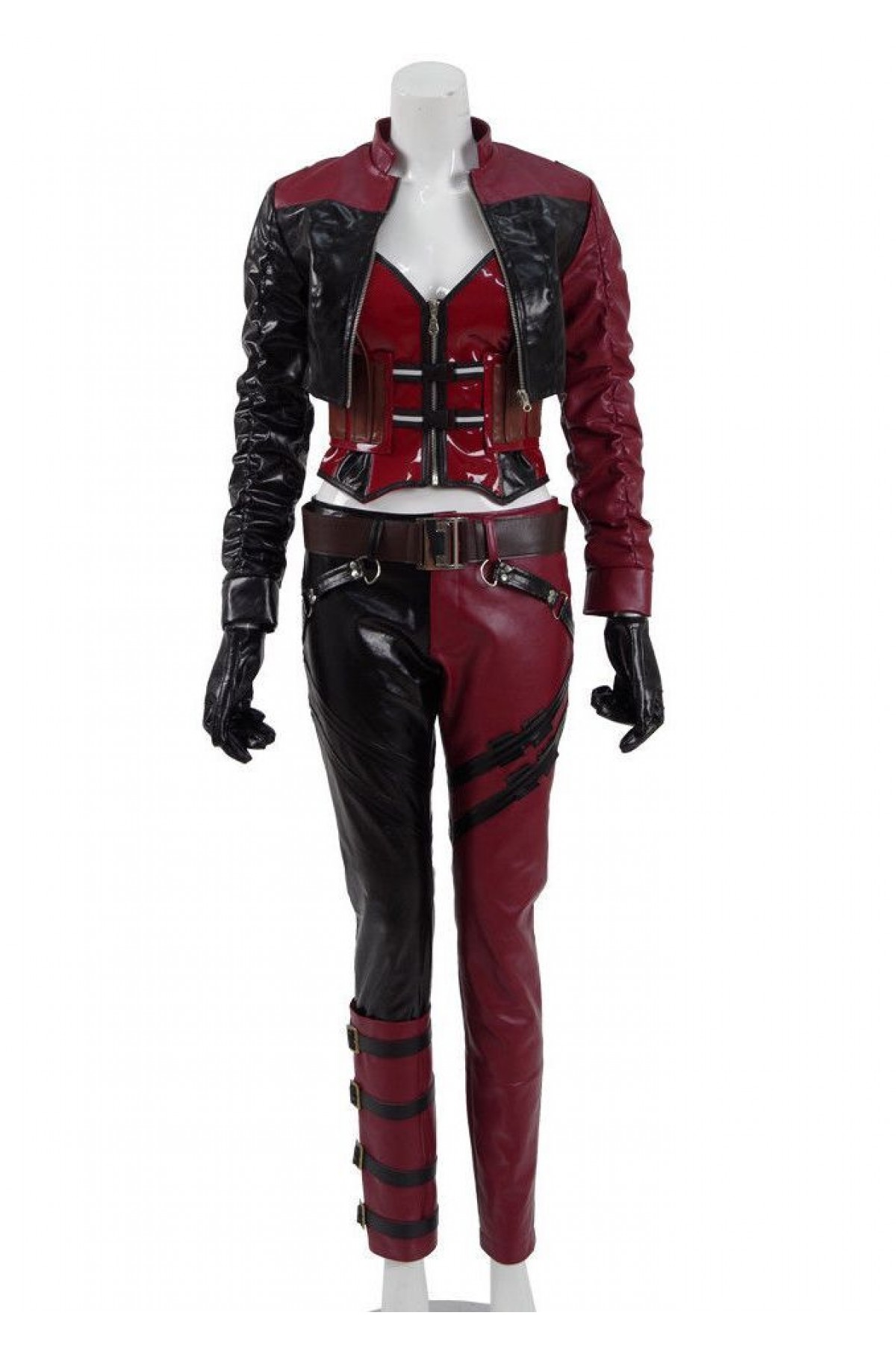 Injustice 2 Harley Quinn Red Leather Jacket Costume